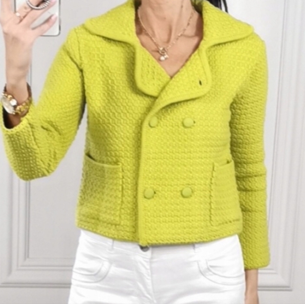 Zara Lime Green Knit Blazer